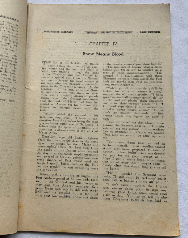 WINCHESTER WARPATH Australian Western pulp fiction book 1940s-50s
